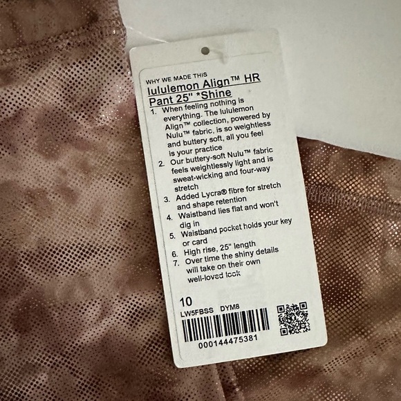 NWT Lululemon Align High-Rise Pant 25" *Shine  Size 10 - Picture 8 of 9